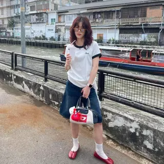 Chewa Ringer Tee - เสื้อยืดปัก Chewa ผ้า Air Stretch - 8295