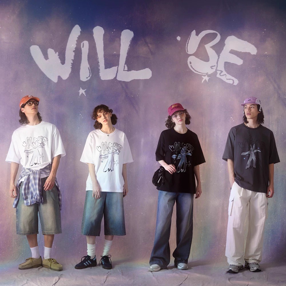 เสื้อยืดแขนสั้น WV PROJECT ลายการ์ตูนกระต่าย คอกลม