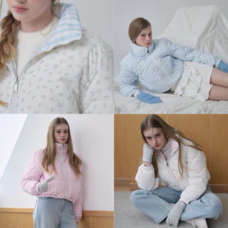 [umore.made] 2-sided Gingham garden down jacket ใส่ได้ 2 ด้าน (🌡️ติดลบได้) อุ่น เบา กันลม กันหิมะ ขนเป็ด90%