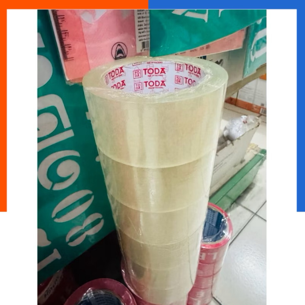 เทป ใส OPP กาว รุ่นหนา แพค [6 ม้วน] 100 หลา สุดคุ้ม ปิดกล่อง OPP TAPE กว้าง 2 นิ้ว หนา 45 ไมครอน ติดลัง กล่อง