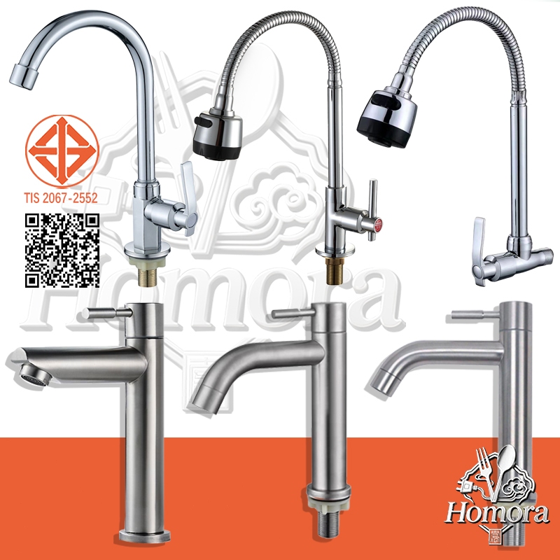💦304 สแตนเลสก๊อกน้ําห้องครัว all-copper ผสมวาล์วเปิดท่อแขวนผนังอ่างล้างหน้าสากลอ่างล้างหน้าก๊อกน้ําน้ําเย็นเดี่ยว
