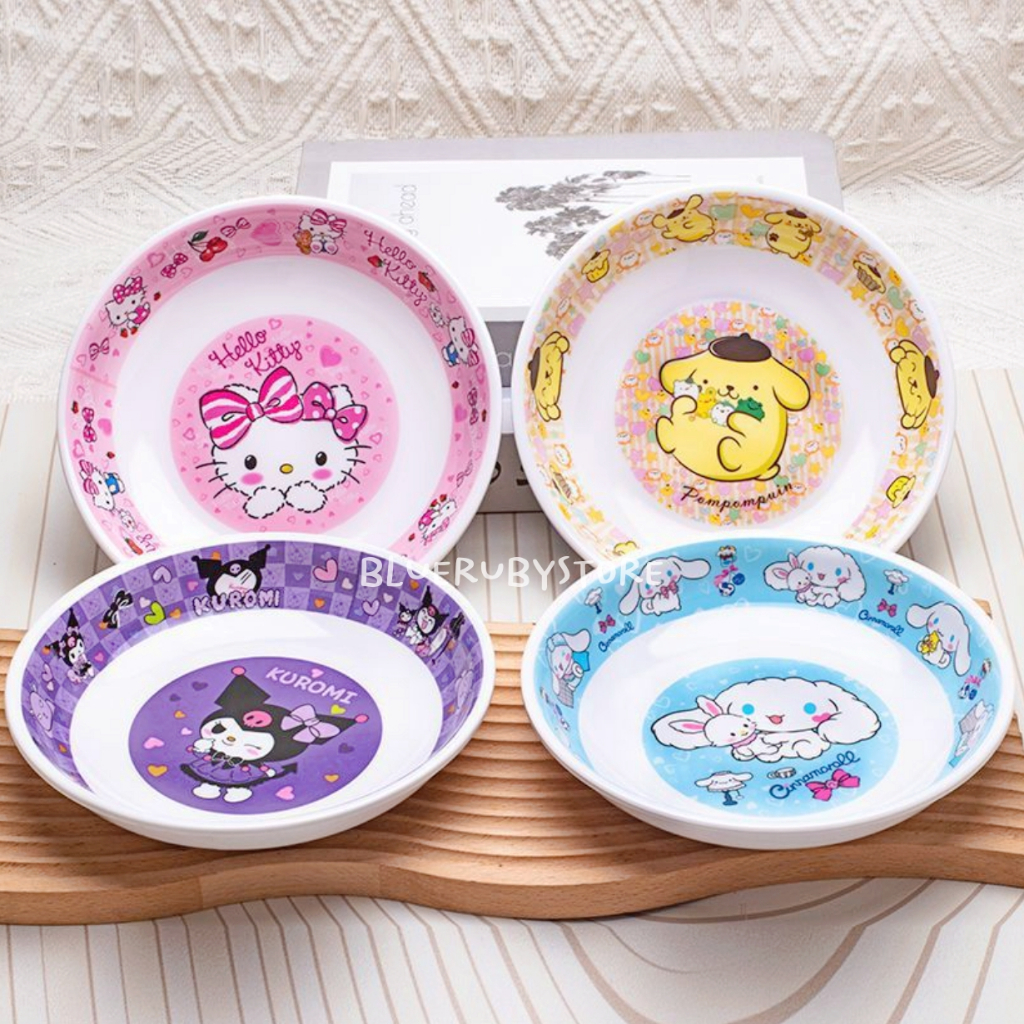 พร้อมส่ง จานเมลามีน ก้นลึก 7นิ้ว ลายการ์ตูน จานอาหาร จานเด็ก น่ารัก
