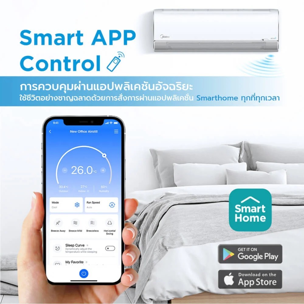 อุปกรณ์เชื่อมต่อ WIFI MIDEA WIFI KIT สีขาว  เพื่อใช้งานผ่านแอปพลิเคชั่น Smarthome ในแอร์รุ่น ทุกBTU