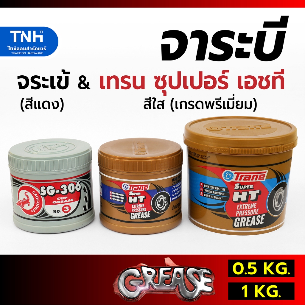 TRANE & CROCODILE จาระบี เทรน SUPER HT เนื้อใส เกรดพรีเมี่ยม ทนความร้อนสูง และ จารบี จระเข้  SG-306 สีแดง