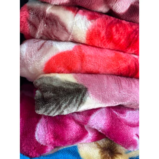 🔥ผ้าห่มขนมิ้ง ลายดอกบัวตั๋น สีสวยสดใส 5 ฟุต（150*200cm）(1.4 กิโล)