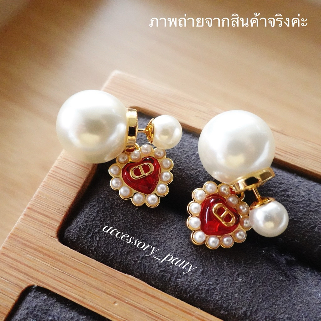 ♥️ต่างหูมุกก้านเงิน รุ่นD/56 จี้หัวใจสีแดงล้อมมุก สวยมากๆค่ะ งานสวยเป๊ะสุดค่ะ✨ - รูปที่ 7