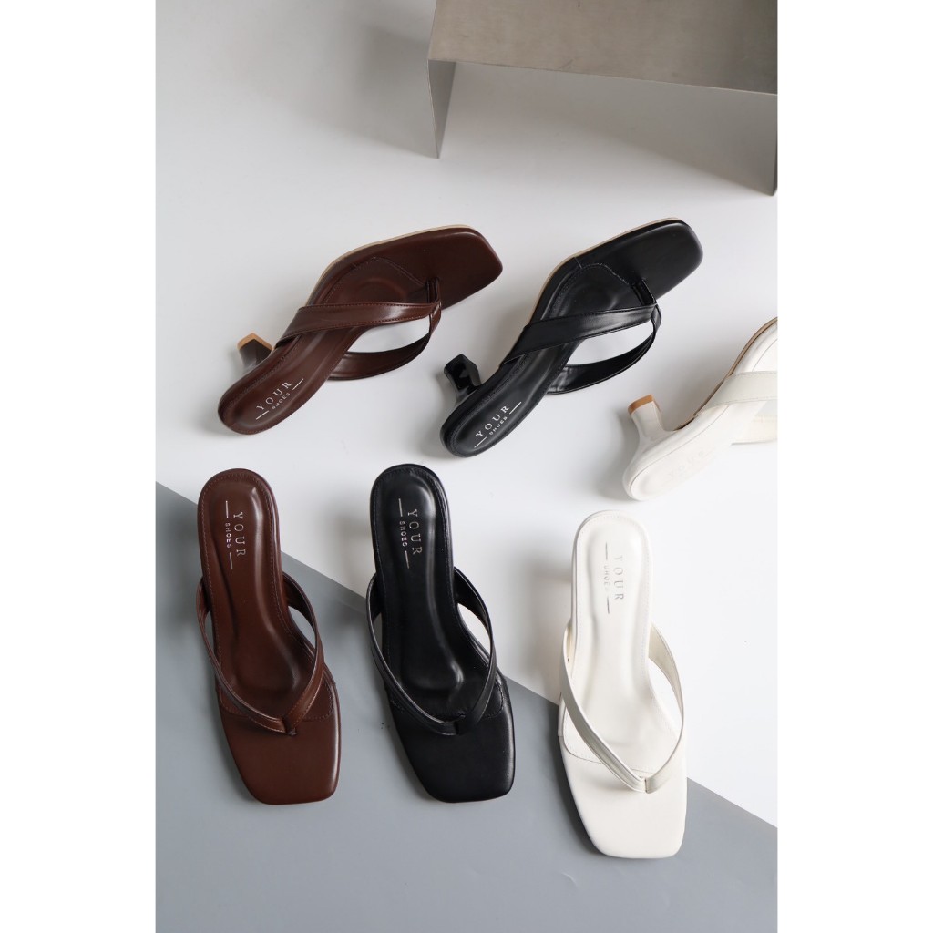 YOURSHOES B21 / รองเท้าส้นสูง 2.3นิ้ว รองเท้าหูคีบ รองเท้าผู้หญิง