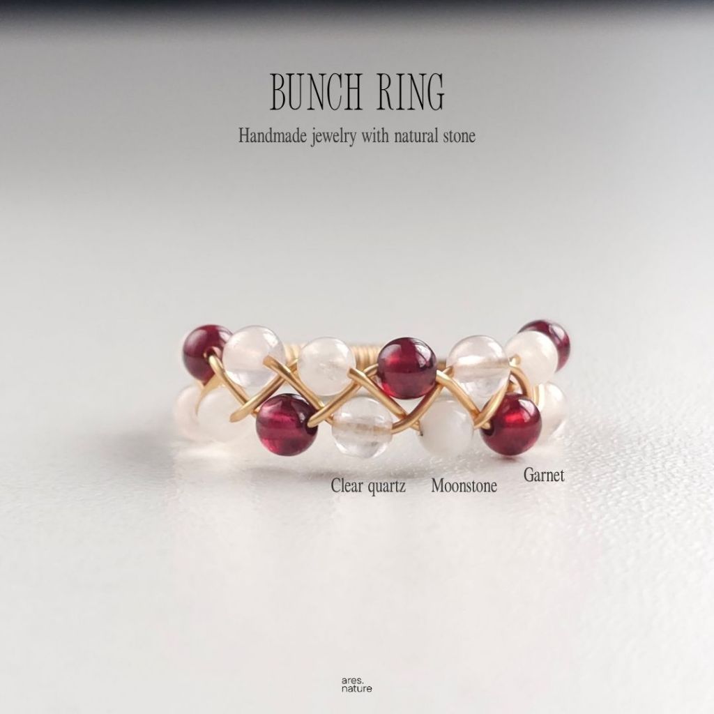 ares.nature - แหวนลวดดัดรุ่น Bunch ring สายมู แหวนหิน เลือกหินเองได้