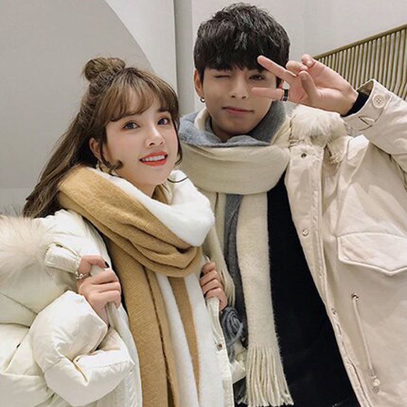 ผ้าพันคอสีคู่ สีผสม ใส่ได้ชายหญิง TB160