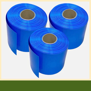 ท่อหด PVC ฟิล์มหด 50mm - 500mm ขนาดใหญ่ สีฟ้า ความร้อน ห่อแบตลิเธียม ใช้ไดร์ร้อนเป่า หุ้มแบต กันน้ำ กันเปื้อน กันช็อต