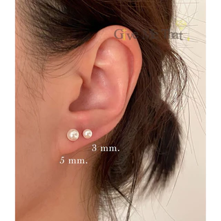 ต่างหูจิวสแตนเลสแท้ สไตล์มินิมอล Minimal จิวมุก แบบติดหู รุ่น Pearl Earrings Givemethat