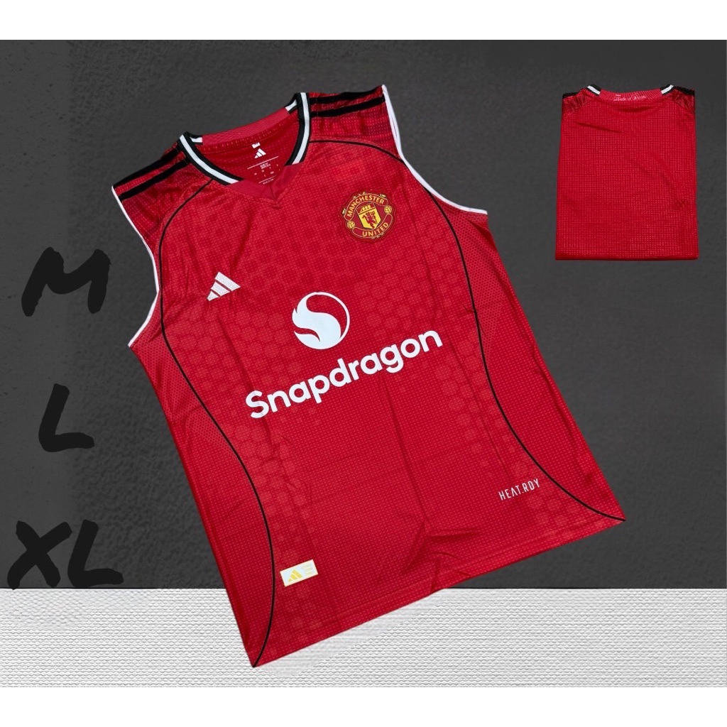เสื้อบอลเสื้อกีฬาแขนกุดมีแค่เสื้อผ้านิ่มเย็นใส่สบายซักแห่งง่ายขนาดไซร้M L XL