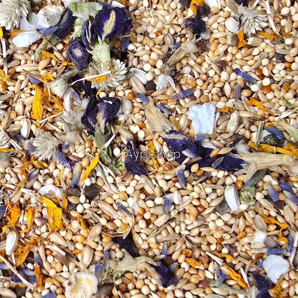 อาหารนกสูตรดอกไม้ สำหรับนกทุกสายพันธุ์ เส้นใยอาหารสูง ไขมันต่ำ ย่อยง่าย มีวิตามินแร่ธาตุ (สูตรดอกไม้) - รูปที่ 4