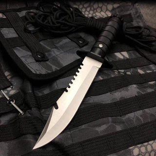 HUNTING KNIFE 28CM มีดตรง มีดพกพามีความแข็งสูง คม ใช้งานดี สวยงาม ไม่เป็นสนิมง่าย ใช้สำหรับกลางแจ้ง ป้องกันตัวเอง