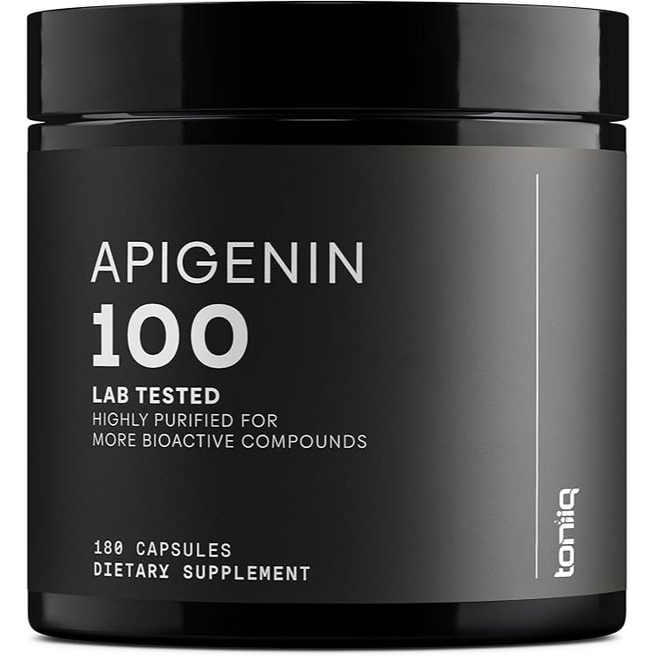 Toniiq Apigenin Ultra High Purity 180 Capsules อะพิจินีน ต้านอักเสบ ลดความกังวล ช่วยให้หลับสนิท ต้านอนุมูลอิสระ
