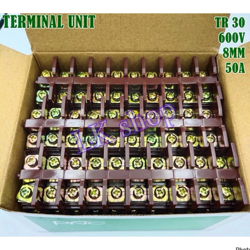 (ราคายกกล่อง 60ชิ้น)TR 30 TERMINAL UNIT เทอร์มินอลต่อสายขนาด 8mm² 50A  600V