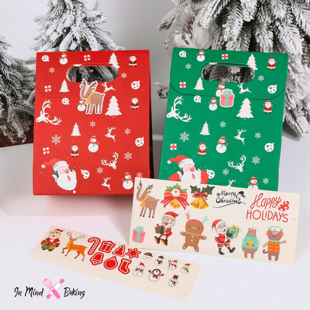 (แพค5 ใบ) ถุงขนม Merry Christmas ถุงขนมคริสต์มาสแดง ถุงขนมคริสต์มาสเขียวแดง