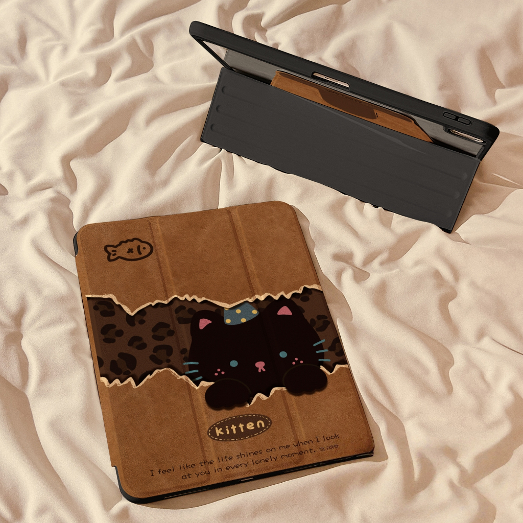 💫พร้อมส่ง💫เคสไอแพด Gen11 หมุนได้ 360° ลายเสือดาว Kitten มีที่ใส่ปากกา iPad Gen10 Air7 Air6 Pro12.9