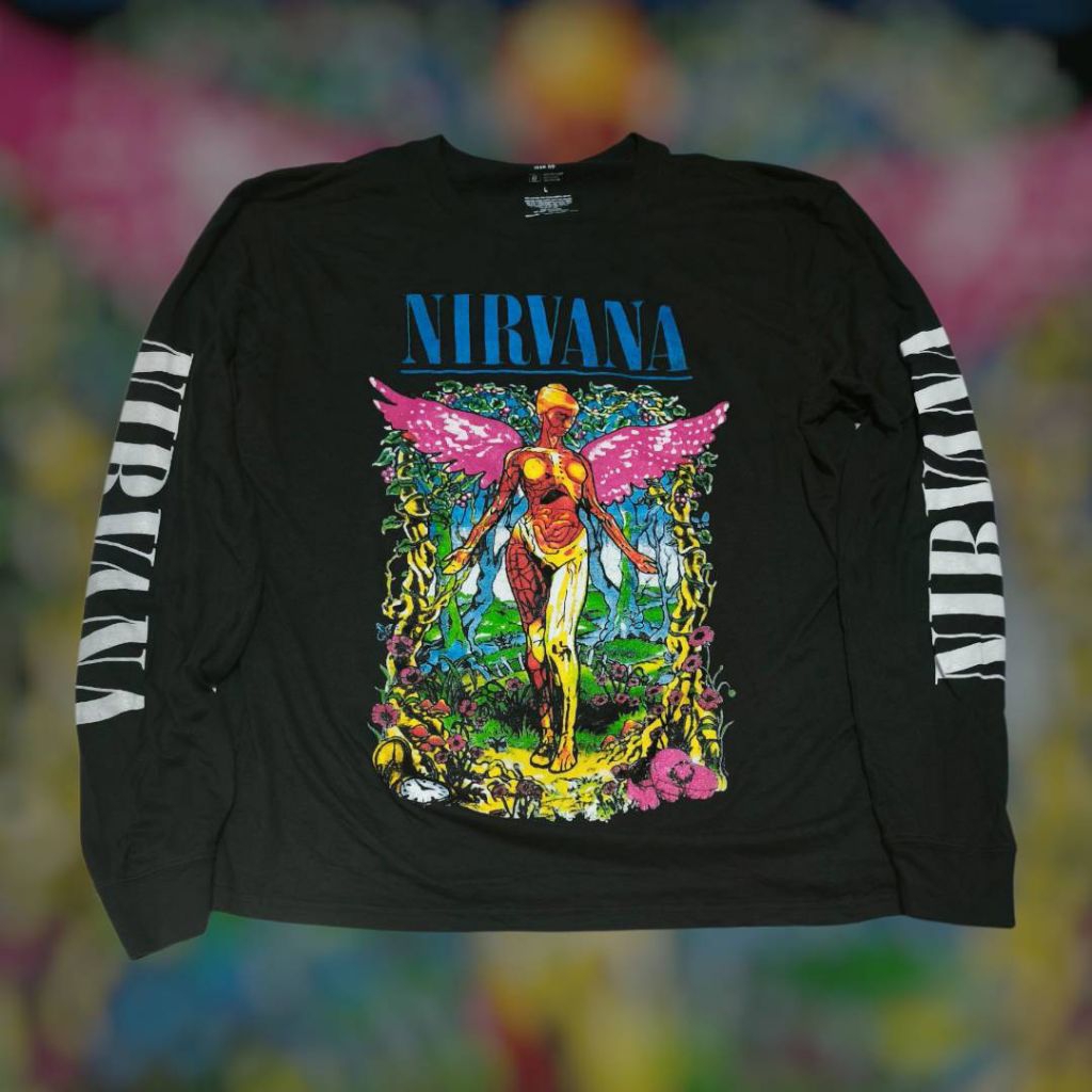 FF00 เสื้อยืดแขนยาวมือสอง สกรีนใหม่หน้าอกและแขน ราคาสุดคุ้ม