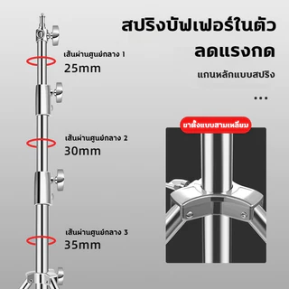 ขาสแตนด์สตูดิโอ ขาตั้งไฟ ขาสแตนด์เลส แข็งแรง ทนทาน สูงปรับระดับได้ 2.8 เมตร Stainless Steel Light Stand ตั้งมั่นไม่โยก