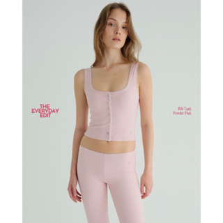 when.we.stretch - Everyday Rib Tank มีบราในตัว กระดุมถอดได้จ…