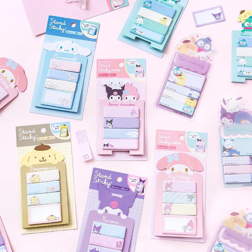 <พร้อมส่ง> โน๊ตกาวกระดาษ แบบแถบ Standy การ์ตูน 80แผ่น Paper Note ซาริโอ้ เครื่องเขียน กระดาษจด โพอิท