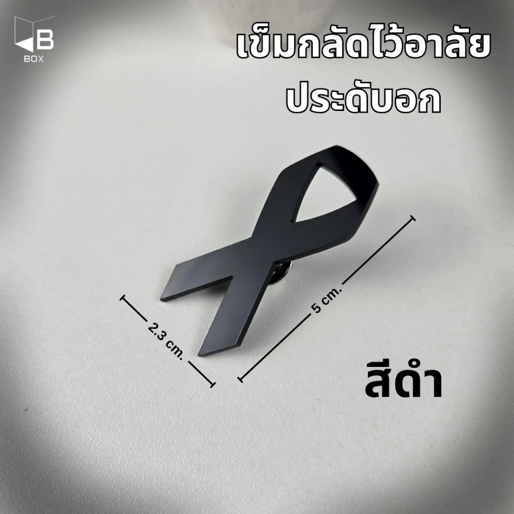 เข็มกลับริบบิ้น เข็มกลัดไว้อาลัย เข็มกลัดขาวดำ เข็มกลัดไว้ทุกข์ - รูปที่ 5