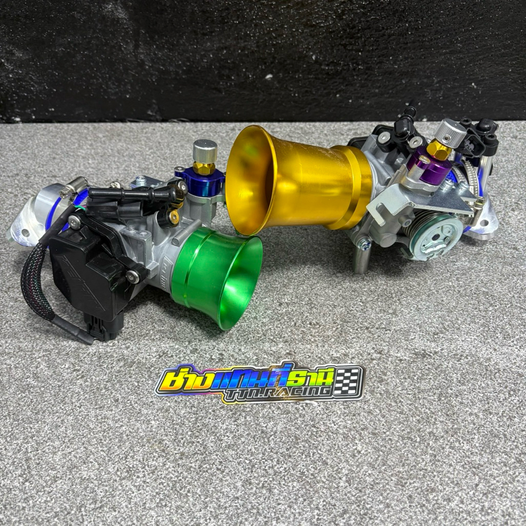 เรือนลิ้นเร่ง+คอหลีดCNC ใส่CBR250/CRF250  ใส่Wave125i บังลม-วาฬ /wave 110iล้วงปากเงา 1หัวฉีด/2หัวฉีด ครบชุดพร้อมประกอบ
