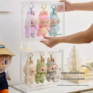 กล่องจัดแสดงตุ๊กตาลาบูบู กล่องแขวนตุ๊กตาแบบใส ชั้นวางสำหรับจัดเก็บ