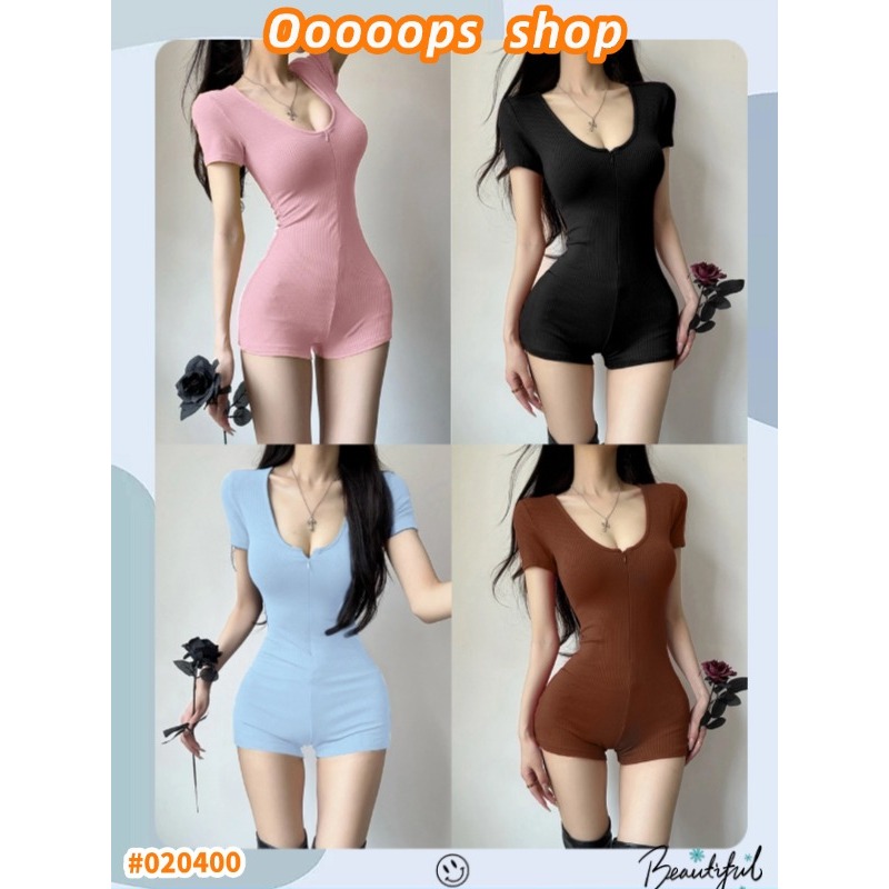 บอดี้สูทโยคะผู้หญิง เสื้อแขนสั้นผู้หยิง ทั้งหมด7สี ใส่แล้วดูผอม เเซบๆ ไหล่ตรง #02400