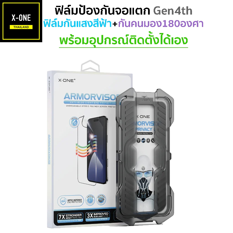 XONE Gen4 ฟิล์มกรองแสงและฟิล์มกันคนมอง แบบเต็มจอ พร้อมชุดติดตั้งได้เอง ฟิล์ม iPhone