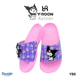 รองเท้าแตะเด็ก Y-Roon X Kuromi แบบสวมมาพร้อมตัวติดด้านหน้า ลิขสิทธิ์แท้ รุ่นใหม่ล่าสุด (Y86)