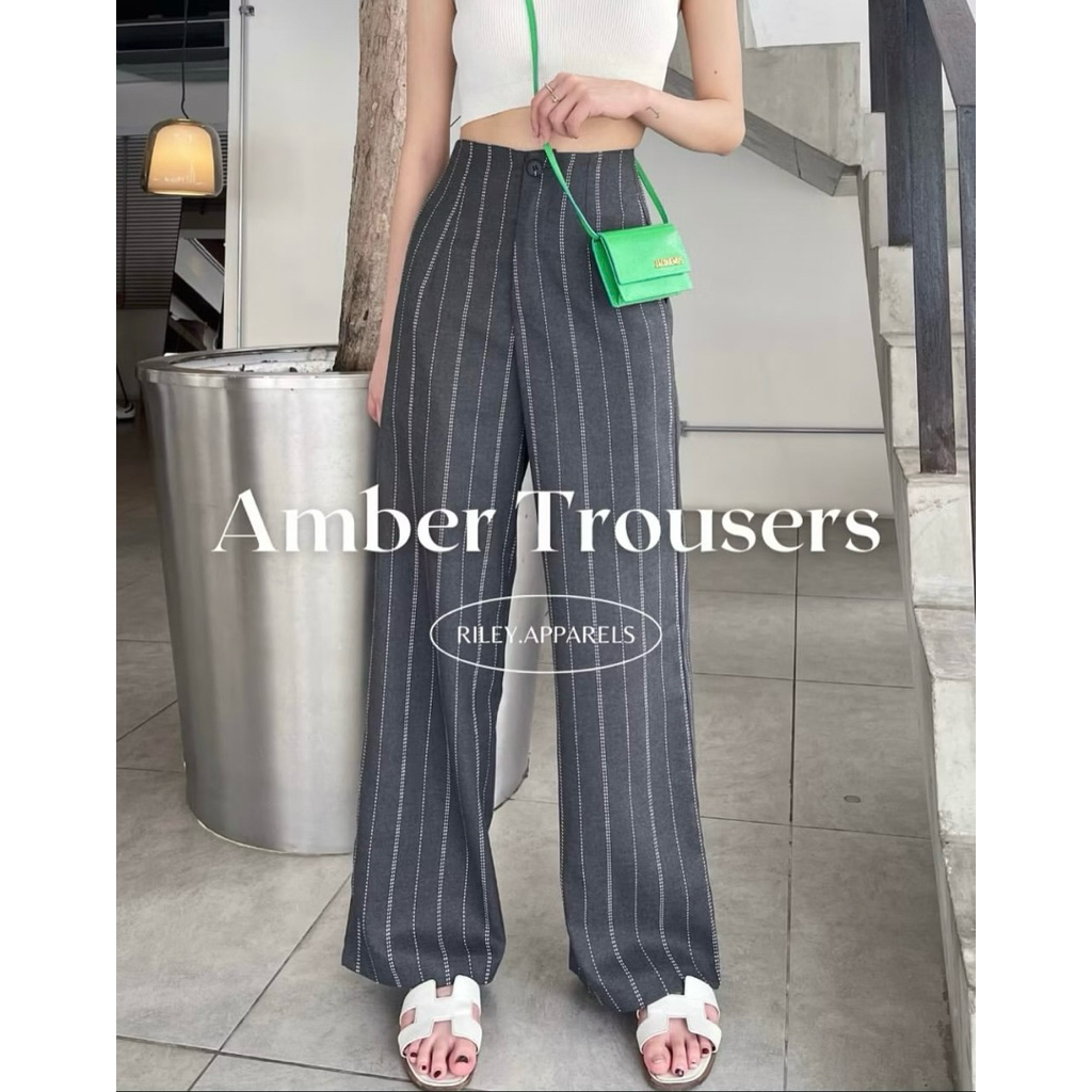 Riley.apparels - XS Amber trousers Gray กางเกงขายาว สีเทา