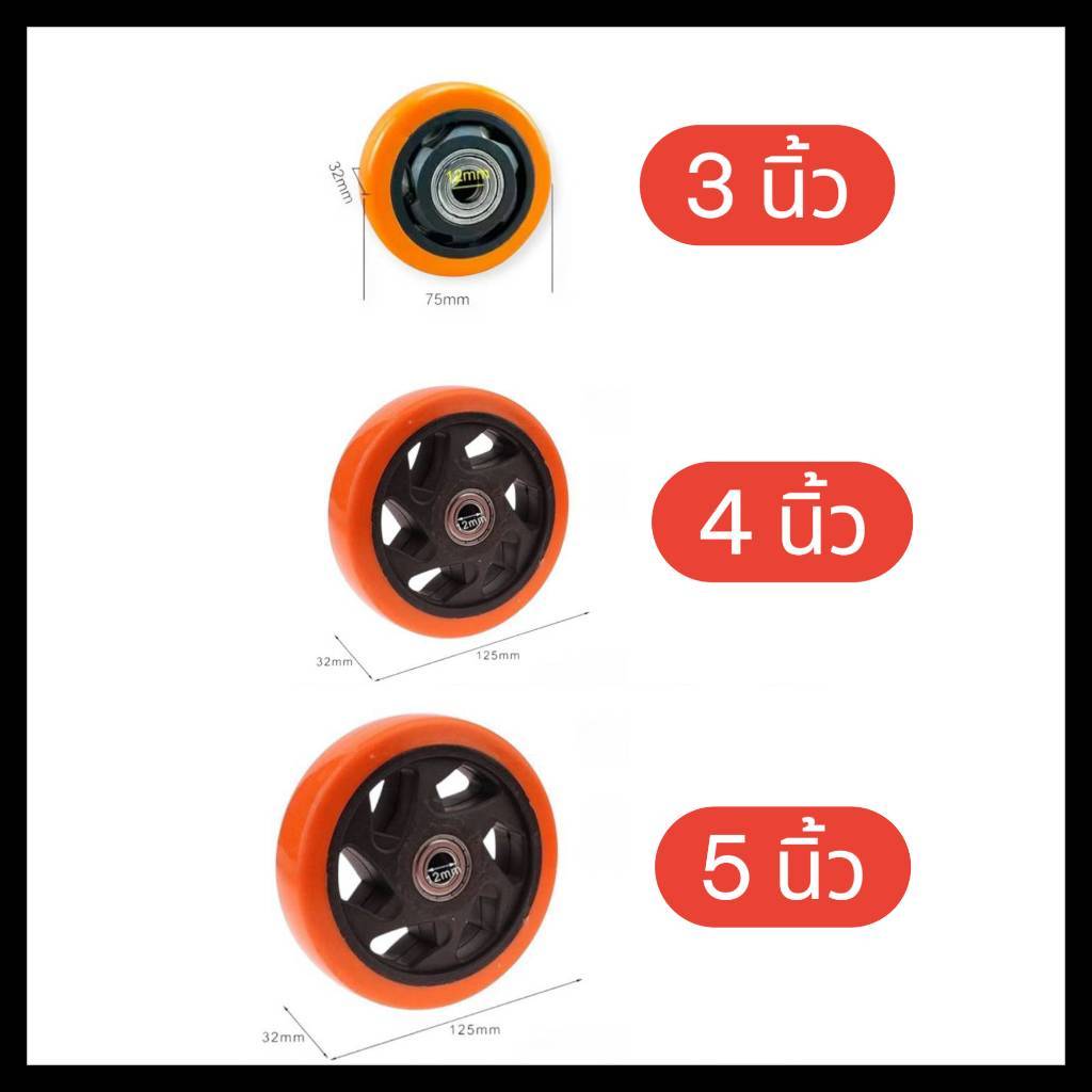 m.m.m.mall ล้อรถเข็น ขนาด 3/4/5นิ้ว เฉพาะล้อ รับน้ำหนักได้ 100 โล จำนวน 1 ล้อ ล้ออเนกประสงค์ วัสดุแข