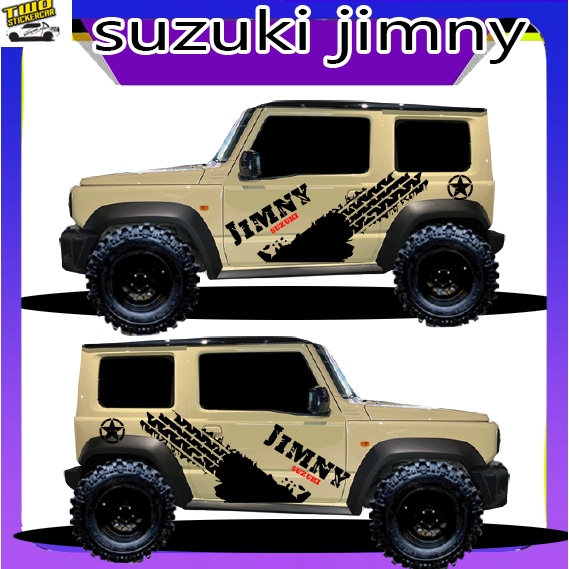 สติ๊กเกอร์ suzuki jimny  ซูซูกิ จิมนี่ สติกเกอร์ติดข้างประตู ได้2ด้าน ทำแบบเปลี่ยนข้อความฟรี
