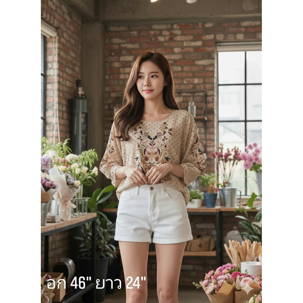 3. เสื้อ ผู้หญิง ผ้าสปัน ปัก 🧥อก ~44-48" ยาว ~23-25“ (ขนาดจะโชว์อยู่ในรูปนะค๊า) แบรนด์ Nudyda🌈 ผ้านุ่ม ส่งไวมาก จาก กทม.