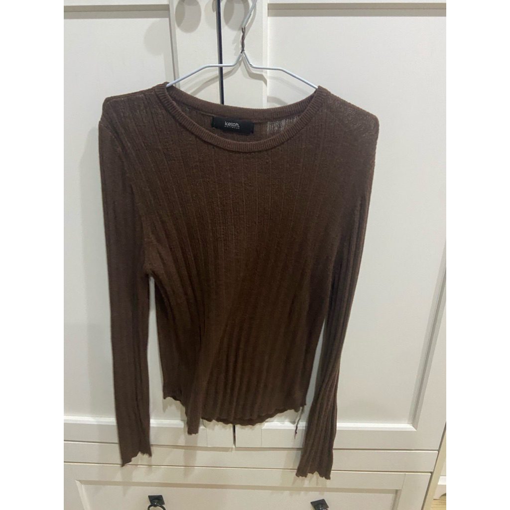 เสื้อไหมพรมสีน้ำตาล ร้าน ketch apparel