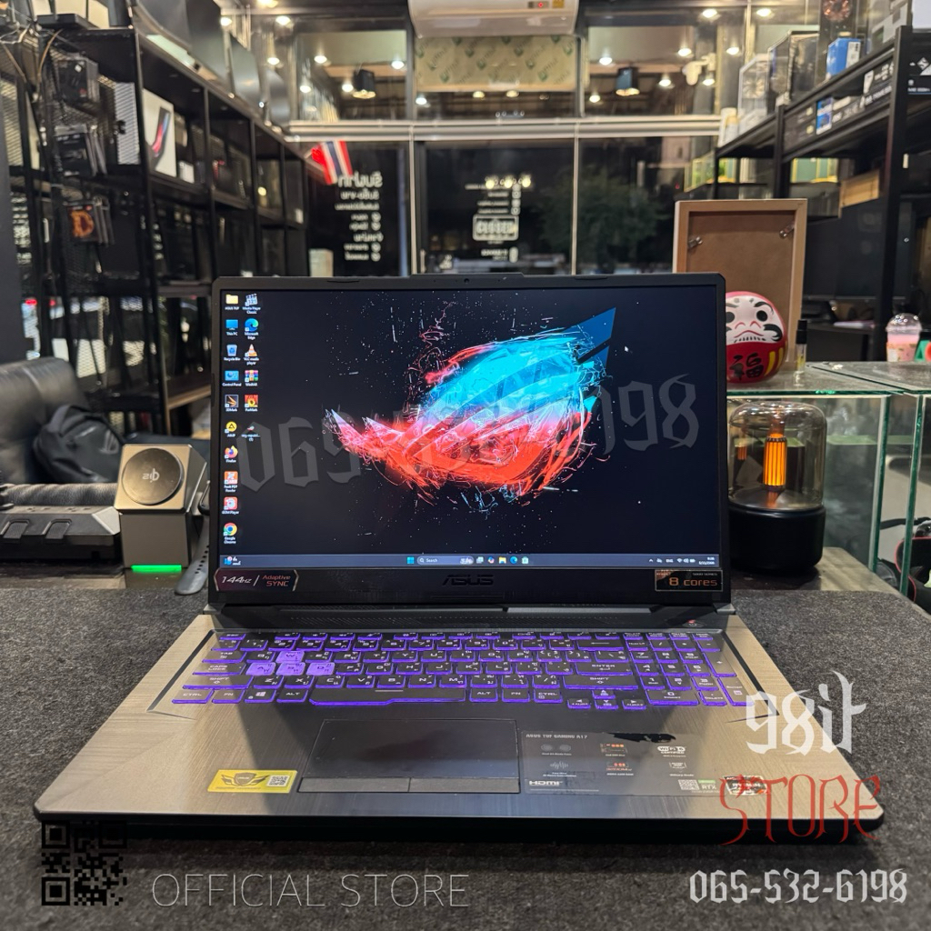 💻 NOTEBOOK Asus TUF Gaming A17 FA706QM-HX034T 💻 AMD Ryzen 7 5800H RTX 3060 16 GB จอ 17 144 Hz WINDOW