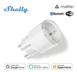 Shelly Plug S MTR Gen3 สมาร์ทปลั๊ก WiFi Bluetooth รองรับ Matter วัดไฟ ไฟ LED ใช้กับ Google Home Alexa
