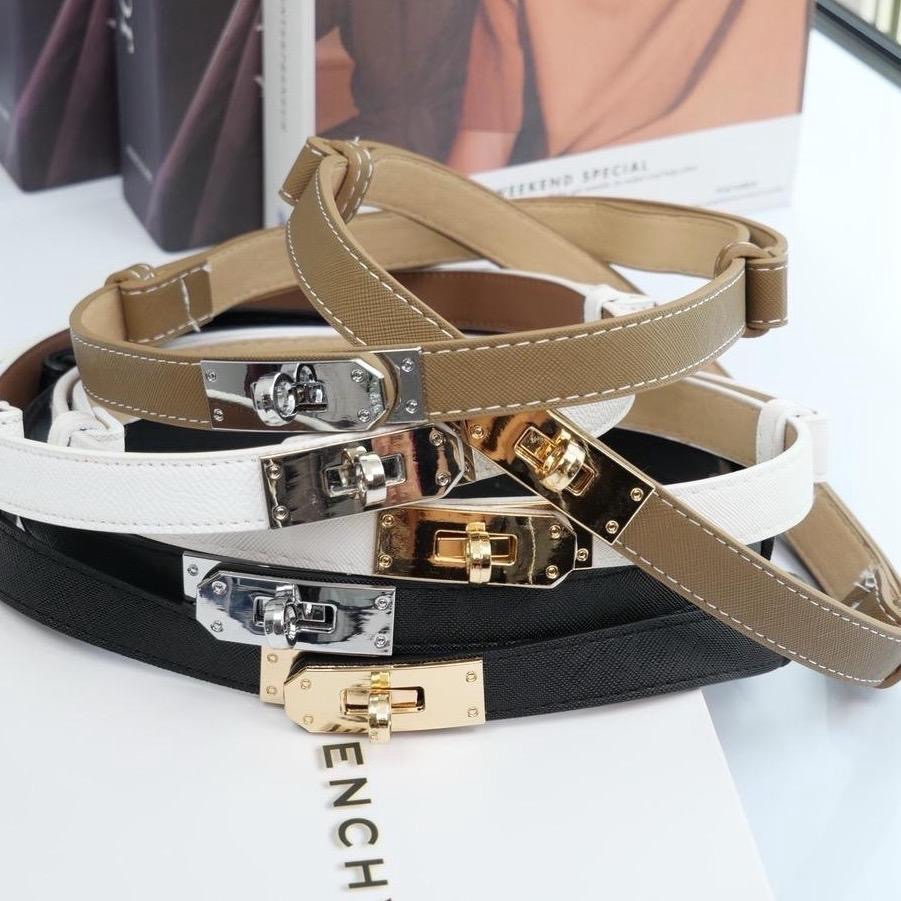Bella belt เข็มขัดหนัง Pu สไตล์ Old money Queens.
