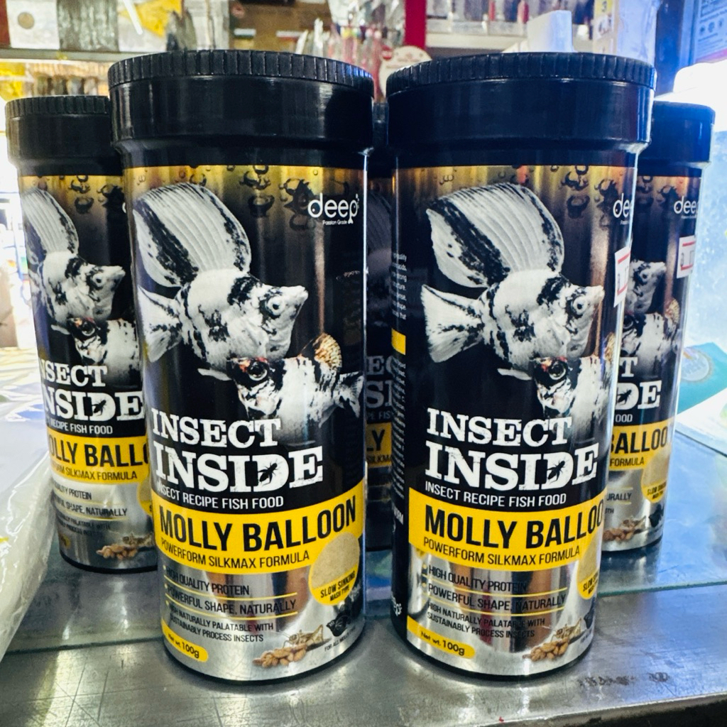 Deep Insect Inside Molly Balloon อาหารปลาบอลลูนโปรตีนจากหนอนไหม แบบปั้น
