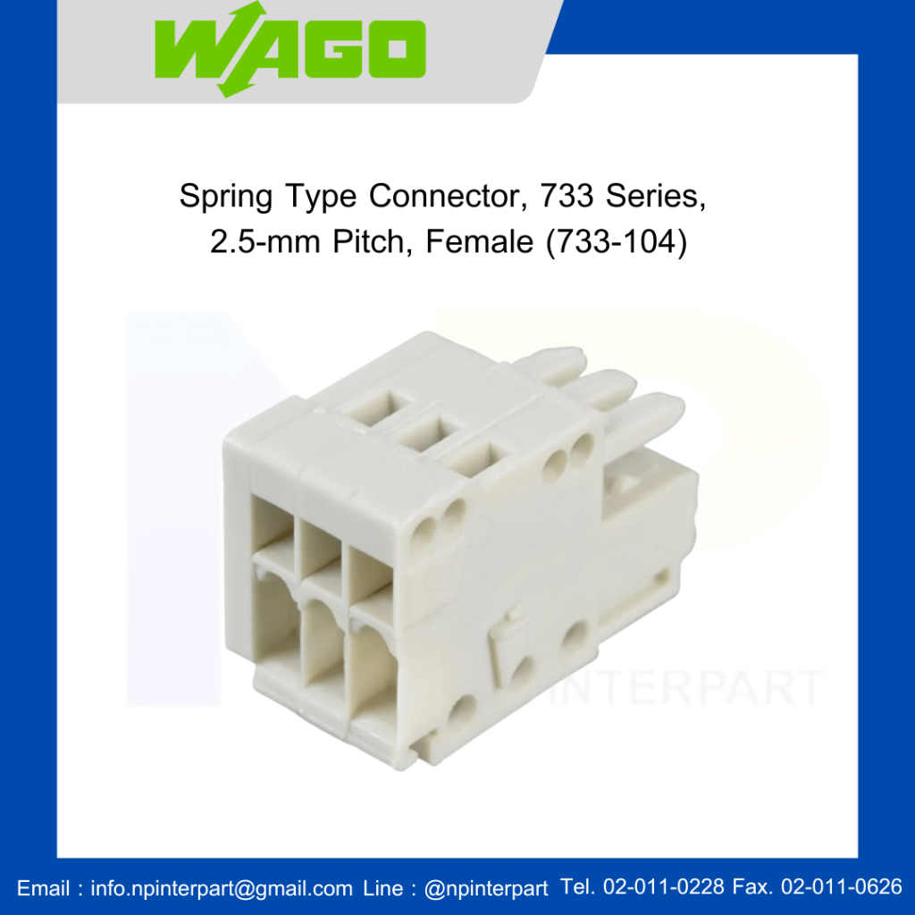 WAGO Spring Type Connector, 733 Series,