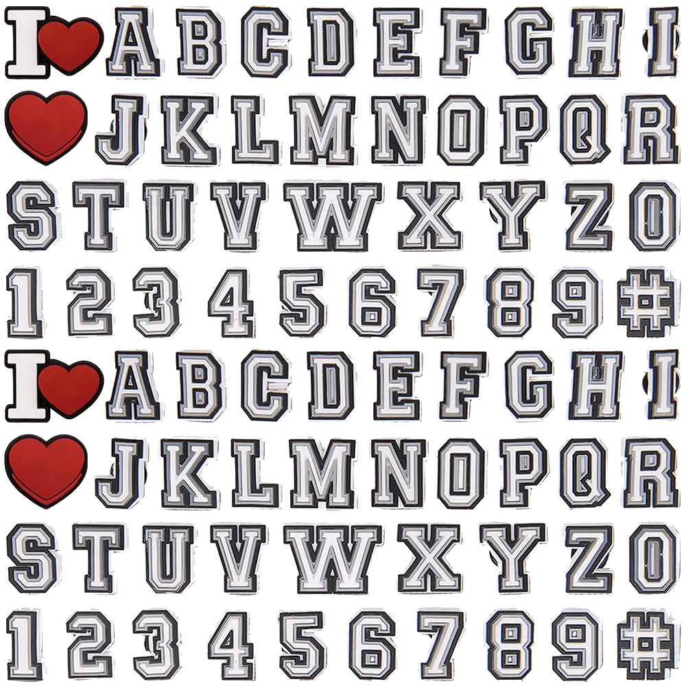 Hot เสน่ห์รองเท้า ดิY จดหมาย A-Z shoe charms สไตล์ การ์ตูน รองเท้าแตะ หัวเข็มขัด พีวีซี รองเท้า อุปกรณ์เสริม ปุ่ม