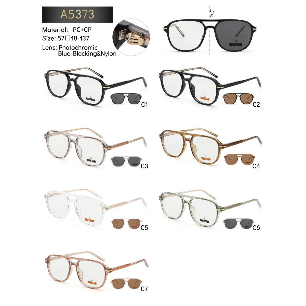 KKR EYEEWAR | Auto Lens Adam-A5373 เลนส์ปรับสีเข้มขึ้นตามค่าUV ป้องกันแสงสีฟ้าและแสงแดด วัสดุแข็งแรง ใส่ได้ทุกโอกาส