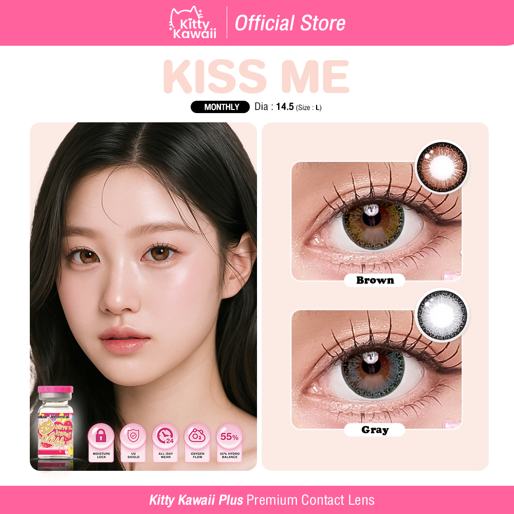 Kitty Kawaii Contact Lens : Kiss Me  - คอนแทคเลนส์คิตตี้ คาวาอิ พัส (VIAL)