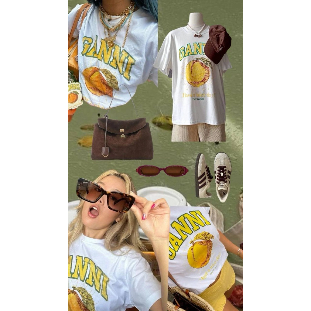 ✨✨ꫛꫀꪝ ✨✨  🔆Detail : เสื้อยืดGanni🍋🇰🇷