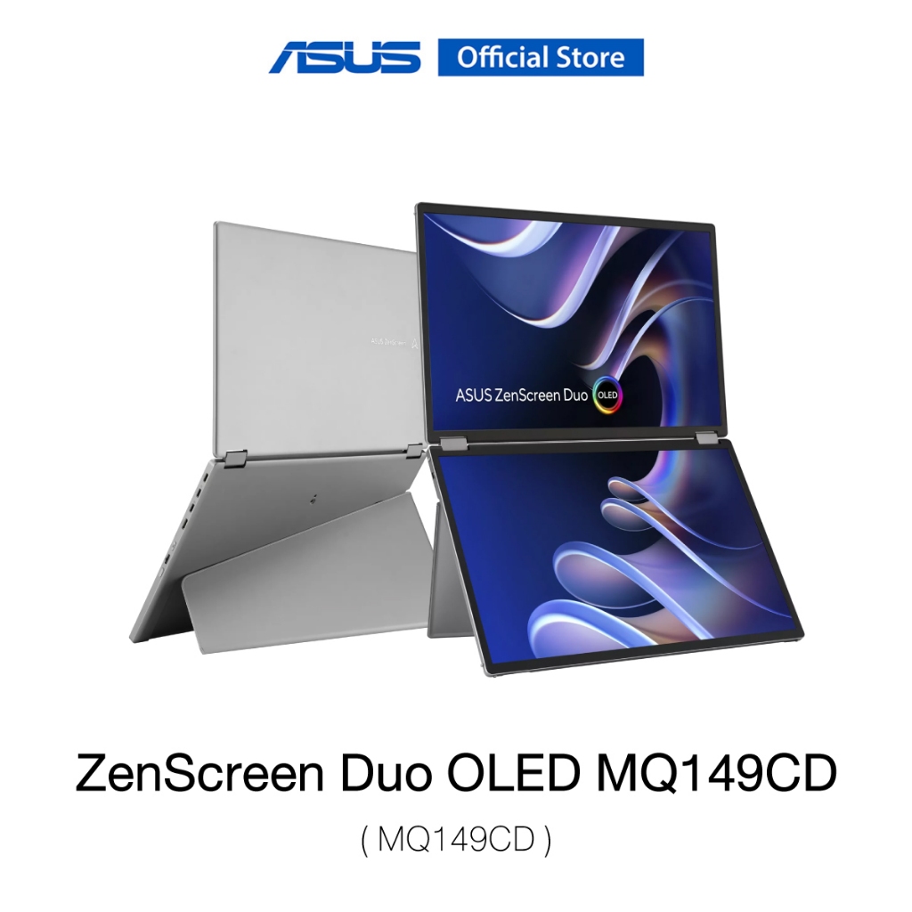 ASUS ZenScreen Duo OLED MQ149CD 360° Foldable Portable Monitor, Dual 14-inch, 16:10, 1920x1200 FHD