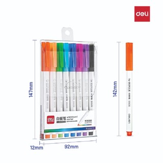 Deli ชุดปากกาไวท์บอร์ด 8สี รุ่น No.S504 / ชุด