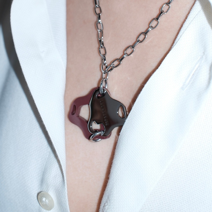 PIPATCHARA Aqua Necklace Silver (Burgundy)