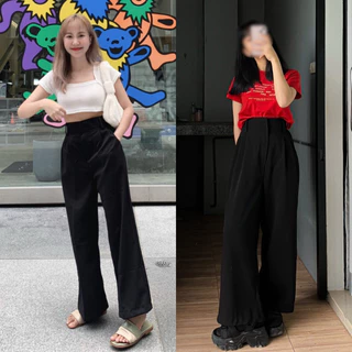 playwork.store | 150cm comfy กางเกงขายาว กระบอกใหญ่ ยางยืดหลัง ผ้าลื่นพริ้วทิ้งตัว ไม่รัดสะโพก-ต้นขา (004-comfy)